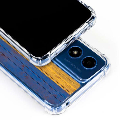 Barbados Flag Dark Wood Moto G 5G (2024) Clear Case